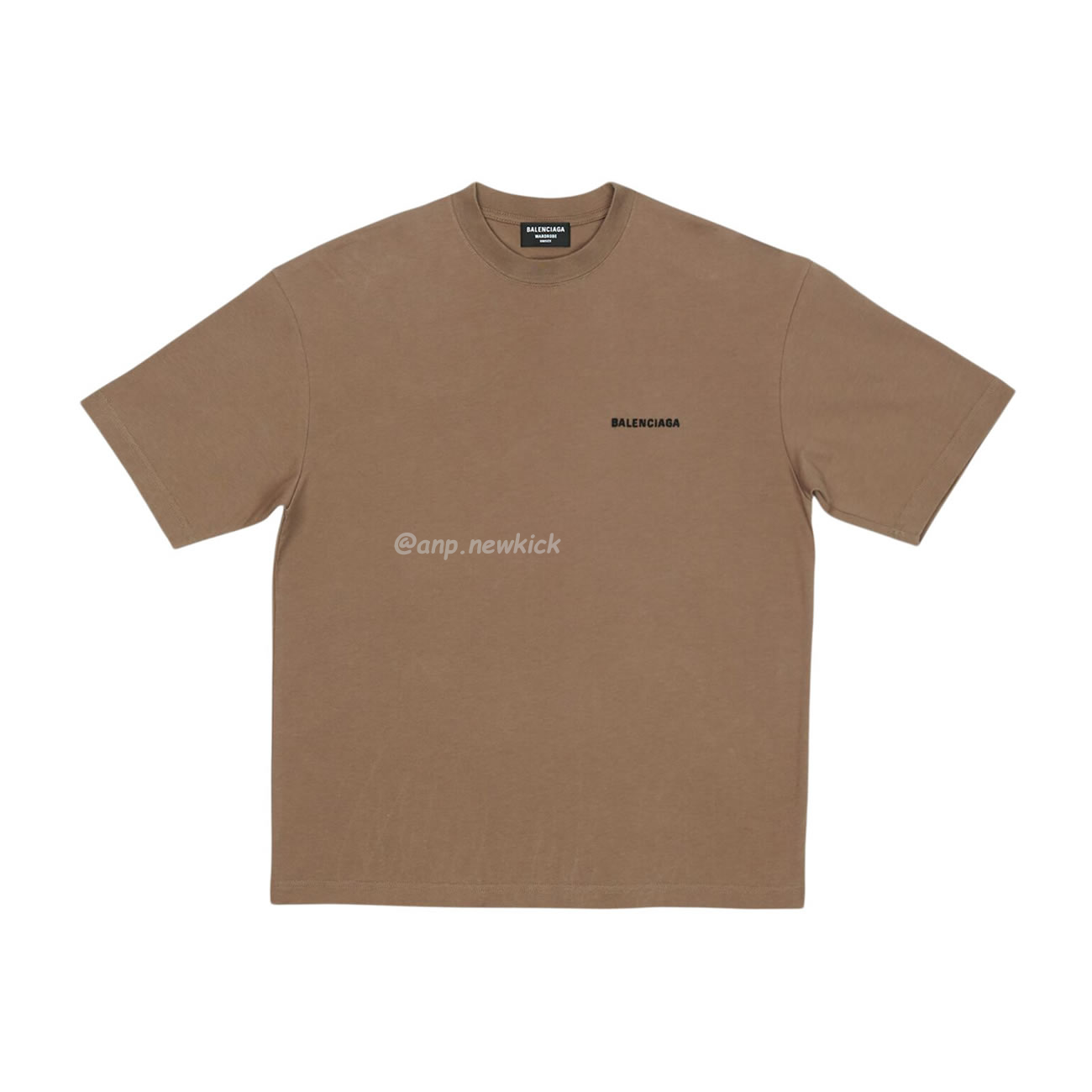 Balenciaga Back Logo Regular Fit Vintage T Shirt Dark Beige Black - www.newkick.vip